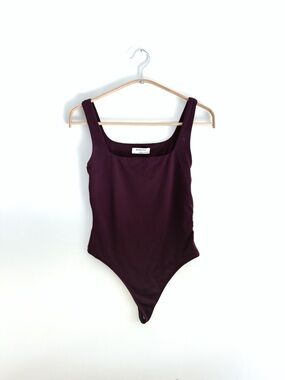 Aritzia Babaton Contour Tank Bodysuit Rich Maroon - Size Small